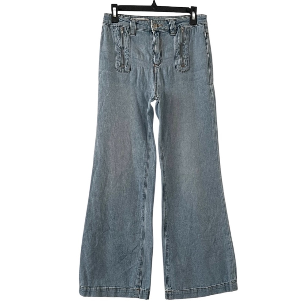 PILCRO and The Letterpress Women's Blue Light Wash Wide Leg Jeans Size 29